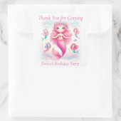 かわいいピンクの人魚かわいらしさん、ありがとう スクエアシール (バッグ)