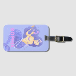 かわいいピンクの人魚の名前(キッズパーソナライズされた) ラゲッジタグ