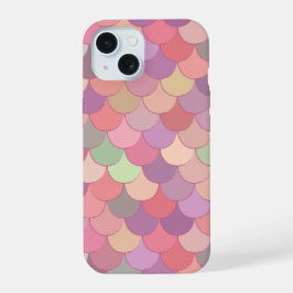 かわいいピンクの人魚柄 iPhone 15ケース