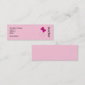 かわいいピンクの先生の個人的なカード スキニー名刺 (正面/裏面)