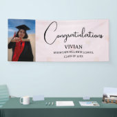 かわいいピンクの写真おめでとう 横断幕 (トレードショー)