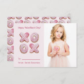 かわいいピンクの写真バレンタインデー ノートカード (正面/裏面)