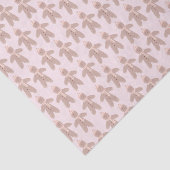 かわいいピンクの冬のジンジャーブレッドマン 薄葉紙 (詳細)