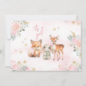 かわいいピンクの冬の赤ちゃん女の子のシャワー写真の招待状 招待状 (裏面)