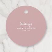 かわいいピンクの冬ワンダーランドペンギン赤ちゃんシャワー フェイバータグ (裏面)