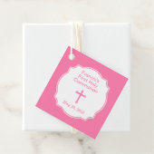 かわいいピンクの十字少女の最初の聖餐式 フェイバータグ (インサイチュ)