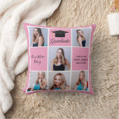 かわいいピンクの卒業式シニアポートレートフォトコラージュ クッション (ブランケット)