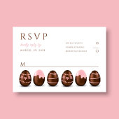 かわいいピンクの卵イースターパーティー 出欠カード