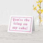 かわいいピンクの友情グリーティング カード (黄色い花)