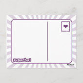 かわいいピンクの口ひげユニコーン ポストカード (裏面)