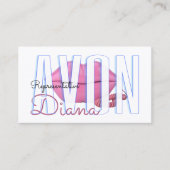 かわいいピンクの口元電話エイボン 名刺 (正面)