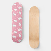 かわいいピンクの可愛いウサギの落書き スケートボード (正面)
