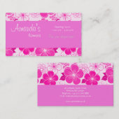 かわいいピンクの名刺 名刺 (正面/裏面)