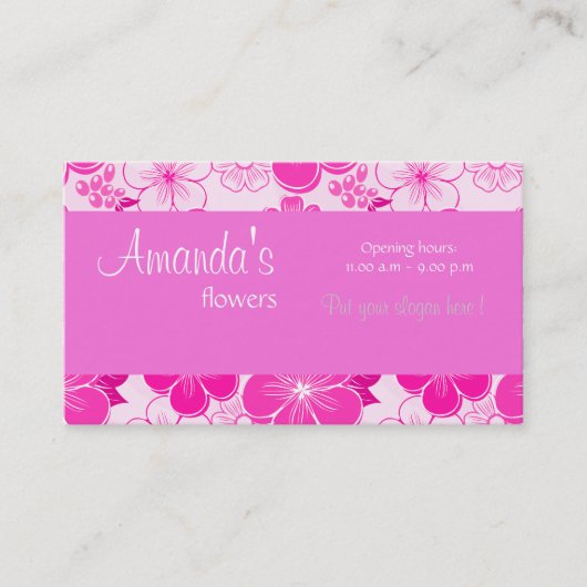 かわいいピンクの名刺 名刺 (正面)