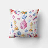 かわいいピンクの名前ユニコーンパーソナライズされた子供部屋 クッション (裏面)