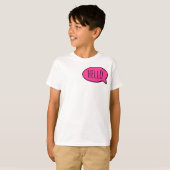 かわいいピンクの吹き出し こんにちは子供たち Tシャツ (正面フル)