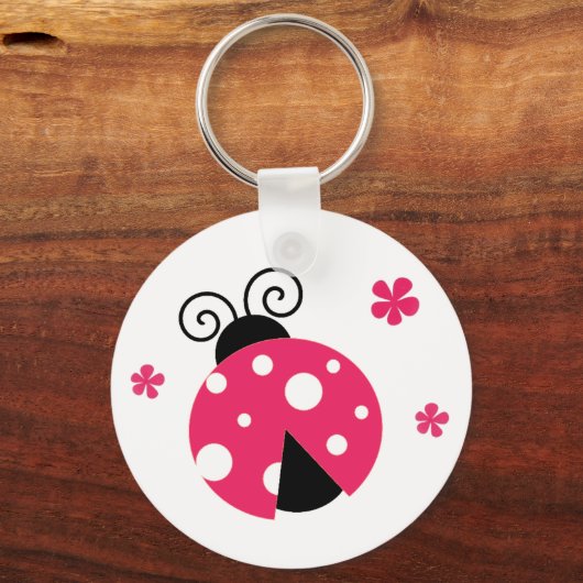 かわいいピンクの唇弁と花 キーホルダー (正面)