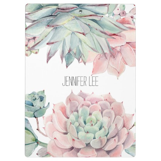 かわいいピンクの多汁質とお名前 クリップボード (裏面)