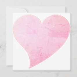 かわいいピンクの大きなハートミニマリストのバレンタインカード