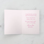 かわいいピンクの女の子おめでとう赤ユニークちゃんシャワー カード (内部)