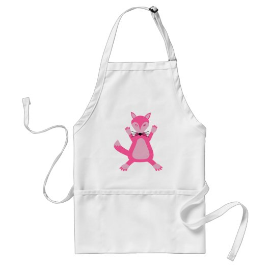 かわいいピンクの女の子のキツネ スタンダードエプロン (正面)