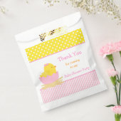 かわいいピンクの女の子のシックなシャワーパーティー フェイバーバッグ (封をした状態)