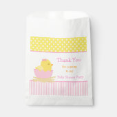 かわいいピンクの女の子のシックなシャワーパーティー フェイバーバッグ (正面)