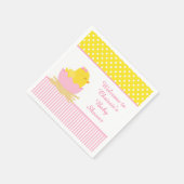 かわいいピンクの女の子のシック赤ちゃんシャワーパーティー スタンダードカクテルナプキン (角)