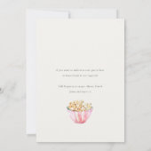 かわいいピンクの女の子のテントスリーポバーウォーターカラー誕生日 招待状 (裏面)