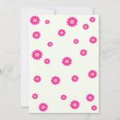 かわいいピンクの女の子の恐竜1st誕生日パーティー 招待状 (裏面)