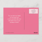 かわいいピンクの女の子の海賊誕生日パ感謝していーティー ポストカード (裏面)