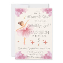 かわいいピンクの女の子の誕生日バレエパーティー