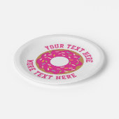 かわいいピンクの女の子の誕生日パーティープレート ペーパープレート (アングル)