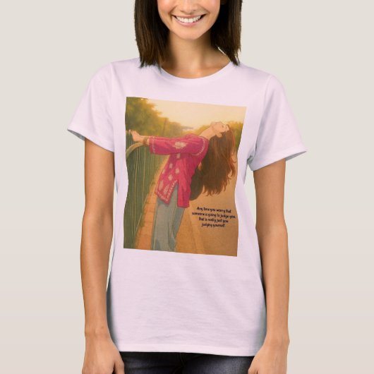 かわいいピンクの女の子のTシャツ Tシャツ (正面)