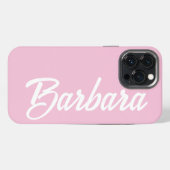 かわいいピンクの女の子らしい名前 iPhoneケース (裏面横)