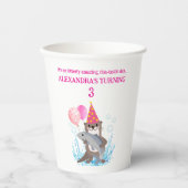 かわいいピンクの女の子シーオッターバースデーパーティー 紙コップ (正面)
