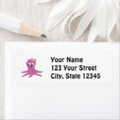 かわいいピンクの女の子タコ ラベル (インサイチュ)