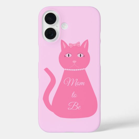 かわいいピンクの女の子ネコのカスタムマタニティギフト Case-Mate iPhoneケース (裏面)