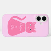 かわいいピンクの女の子ネコのカスタムマタニティギフト Case-Mate iPhoneケース (裏面 (横))