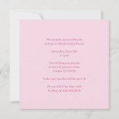 かわいいピンクの女の子フォトコラージュカスタム誕生日パーティー 招待状 (裏面)