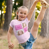 かわいいピンクの女の子フォトコラージュカスタム誕生日パーティー Tシャツ