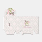 かわいいピンクの女の子フローラバニーベビーシャワー フェイバーボックス (折り畳みなし)