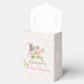 かわいいピンクの女の子フローラバニーベビーシャワー フェイバーボックス (オープン)