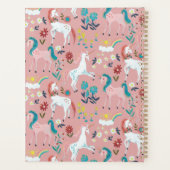 かわいいピンクの女の子ユニコーン プランナー手帳 (裏面)