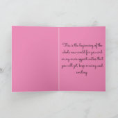 かわいいピンクの女の子幼稚園卒業 カード (内部)