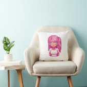 かわいいピンクの女の子 クッション (椅子)