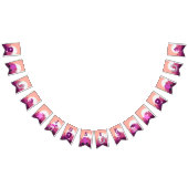 かわいいピンクの女性のカーボーイ西の砂漠の任意の年齢の誕生日 バンティングフラッグ (全)