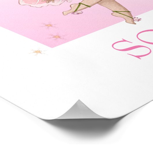 かわいいピンクの妖精が濃い髪とスパークル  を基調にした、個性的な名言の保育園ポスターです。「彼女は ポスター (角)