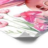 かわいいピンクの妖精キノコ赤ちゃんシャワー ポスター (角)