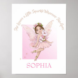 かわいいピンクの妖精 濃い髪とスパークルがキュートな名言保育園ポスターの元ネタです。「彼女はどこへ行 ポスター